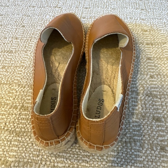 Soludos Espadrilles Camel Brown Leather Summer Platform Slip On Sandal | Size 8 - Picture 6 of 8